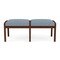 Lesro Lenox Wood 2 Seat Bench Wood Frame, Walnut, RS Rain Song Upholstery LW2001 - alternate 1